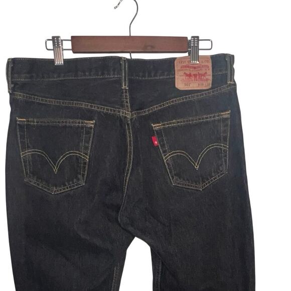 Levi’s 501 button fly red tab dark wash straight fit denim jeans 37/29 - Picture 5 of 10